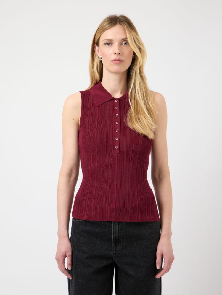YASTANKI SL POLO KNIT TOP S. 220710 Rhododen