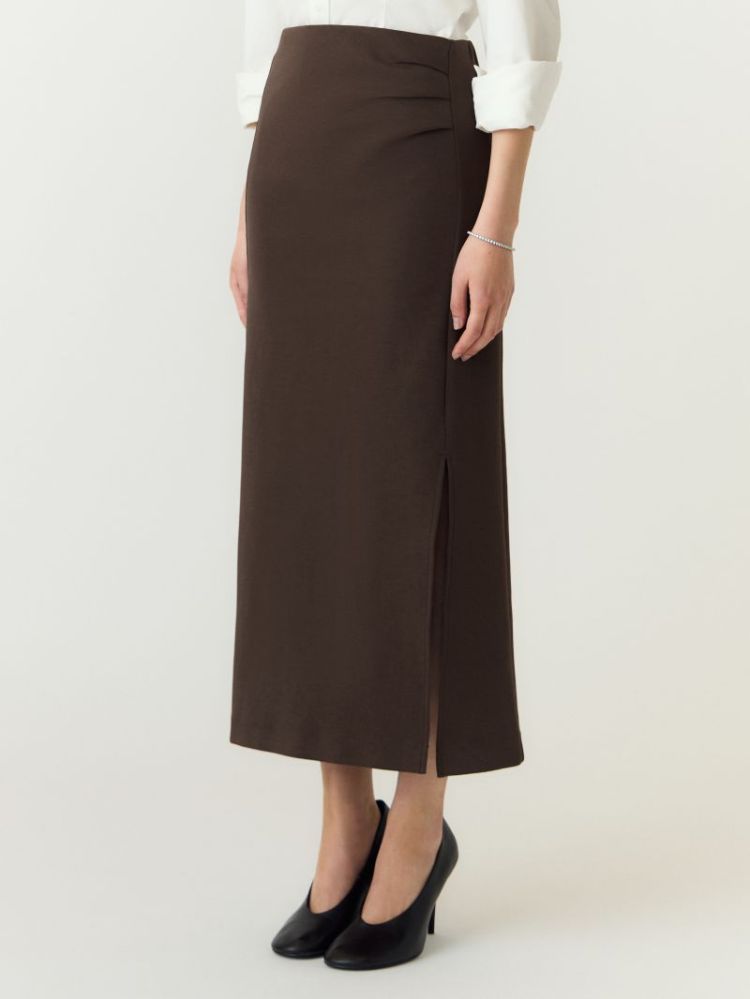YASPINA HW LONG SKIRT NOOS 298838 Chocolat