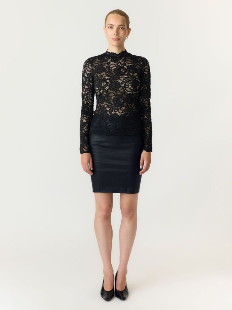 YASLACEY LS LACE TOP S. NOOS 190953 Navy Bla