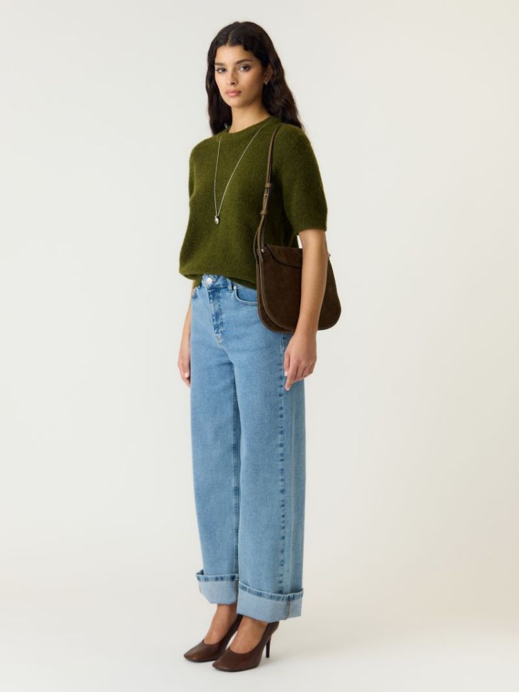 YASJOHI SS WOOL BLEND PULLOVER 224298 Fir Gree