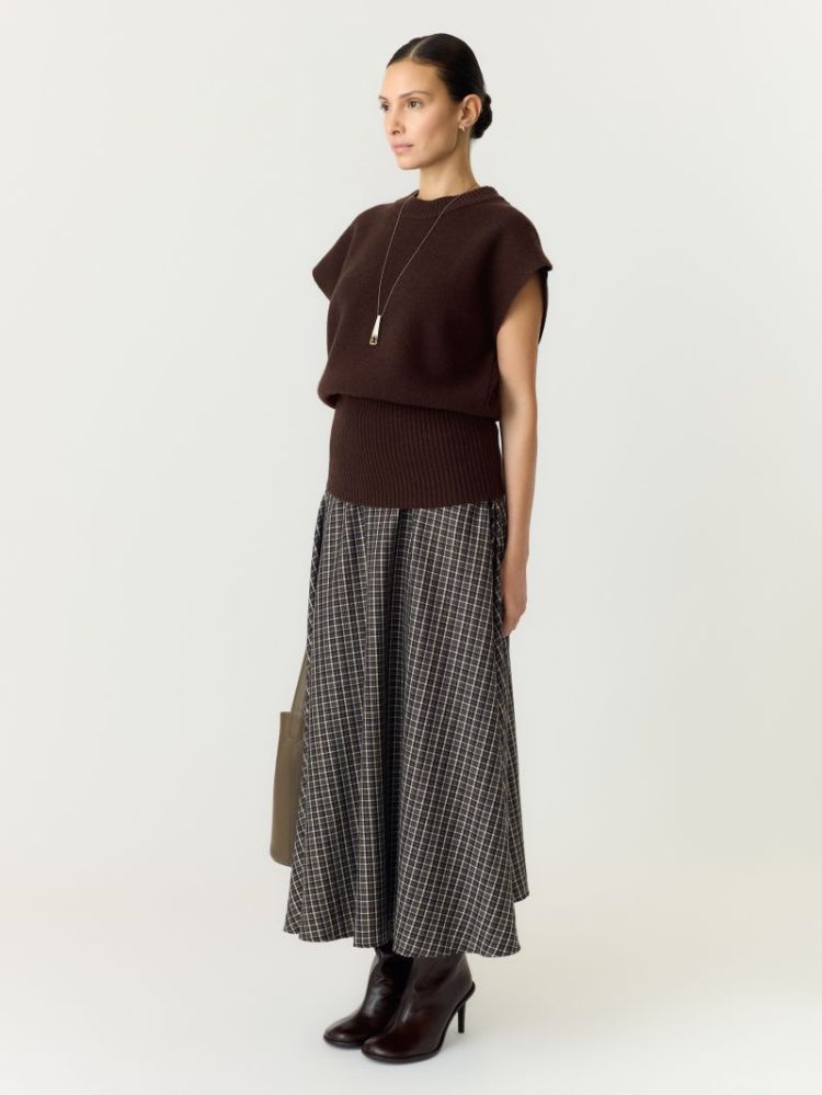 YASESLI SL WOOL BLEND KNIT VES 229437 Coffee B